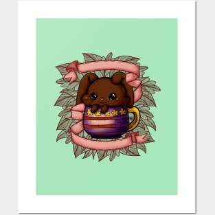 Cute Bunny in a Cup Posters and Art